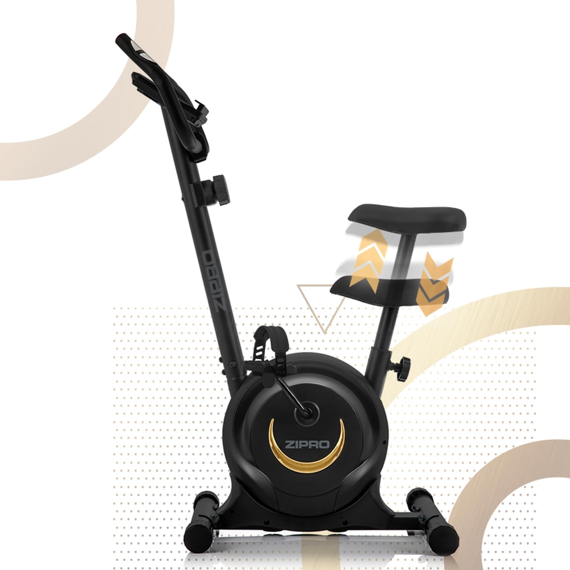 ZIPRO Cyclette da Casa con 8 Livelli di Resistenza Magnetica, Supporto per Smartphone, Schermo LCD, Sella Regolabile, Cyclette per Casa per Più Esercizi, Ciclette Professionale da Camera (One S)