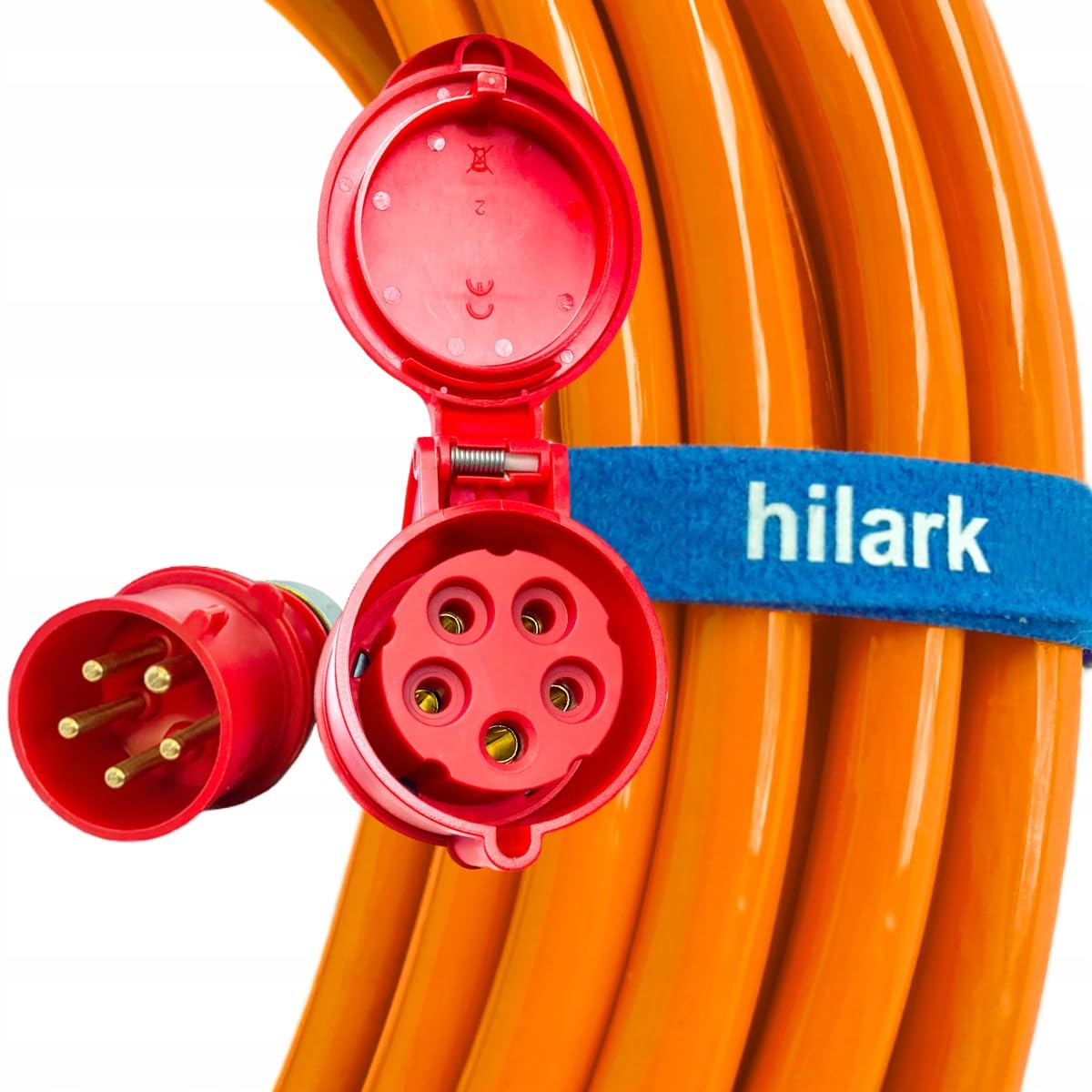 CEE IP44 - Prolunga elettrica in gomma, H07BQ-F, 5g4 mm2, 32A, 25 m, colore: Arancione