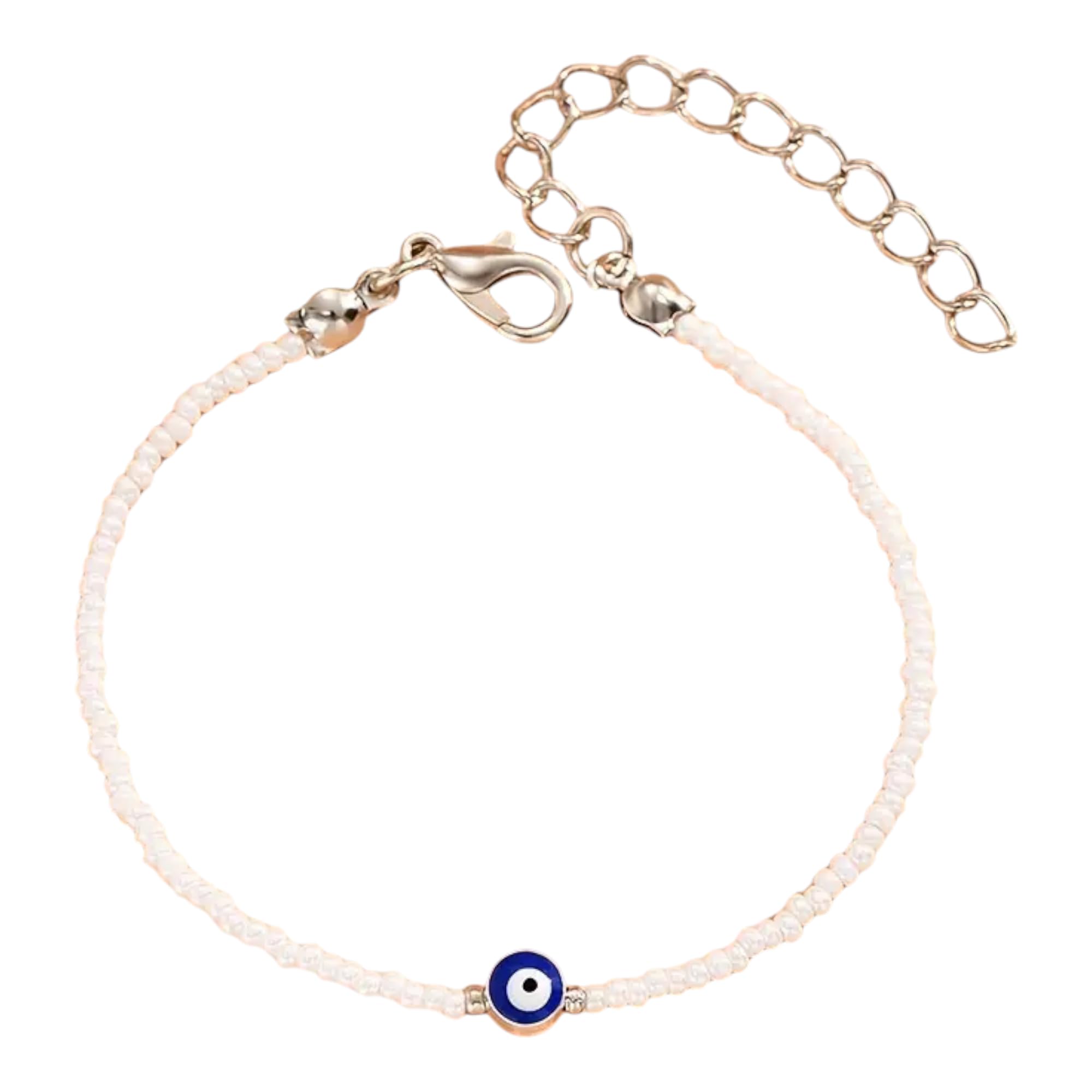 See full amazon price history chart for SHILPMART Evil Eye Bead Bracelet, White, Safety Clasp SHILPMART Evil Eye Bead Bracelet, White, Safety Clasp (B0D2BCKNF9) Amazon Price History, Amazon Price Tracker