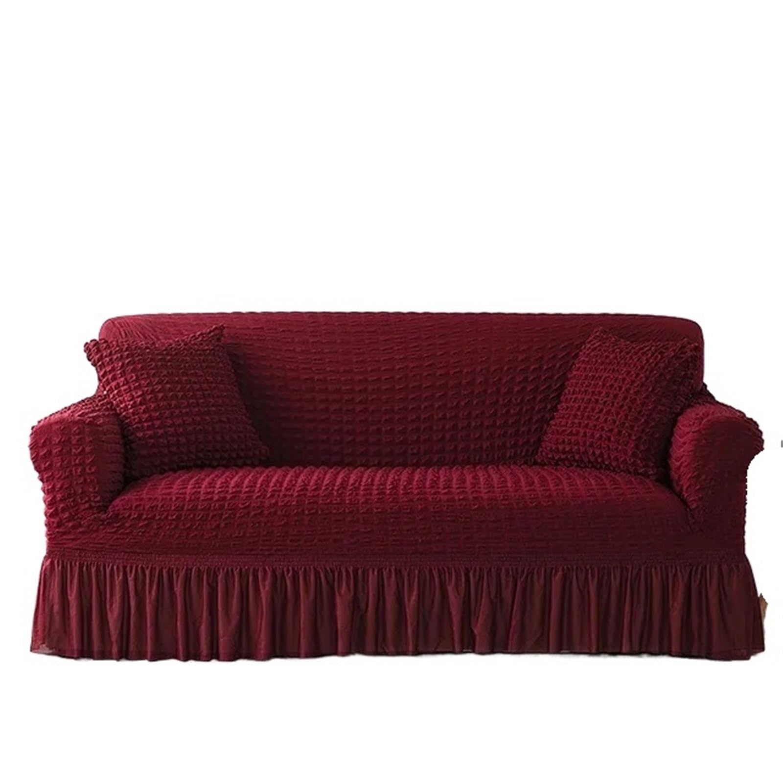 SUBLXPoten Sofa Cover with Skirt Pink Plaid Skirt Stretch Sofa Cover for Living Room 1 2 3 4 Seat Armchair L Shape Couch Covers(Color 15,3-seater 170-230cm)