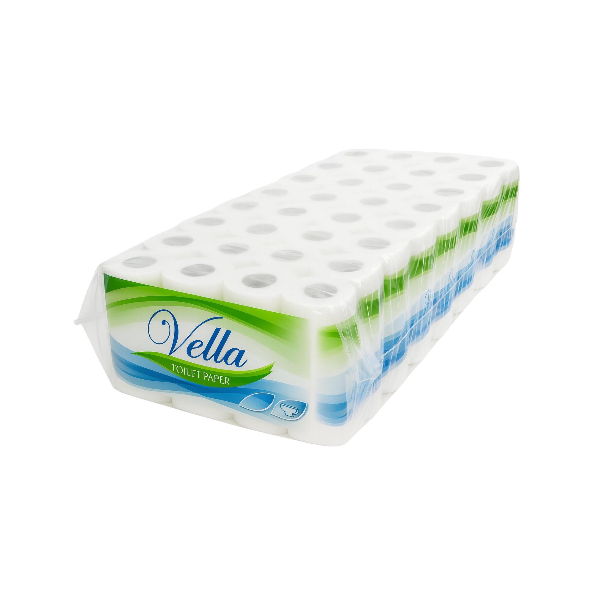 Vella Toilettenpapier 64 Rollen 3-lagig 150 Blatt weich parfümfrei XXL