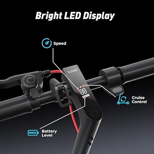 Miniatura 6 de iScooter Scooter eléctrico para adultos y niños grandes, velocidad máxima de 19 Mph, rango máximo de 18 millas, scooter E plegable y ligero con