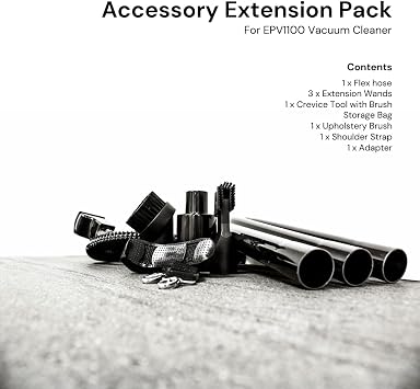 Ewbank EPV1100 Extension Pack Vacuum Attachments Accessory Kit, Black, Vacuum Sold Separately