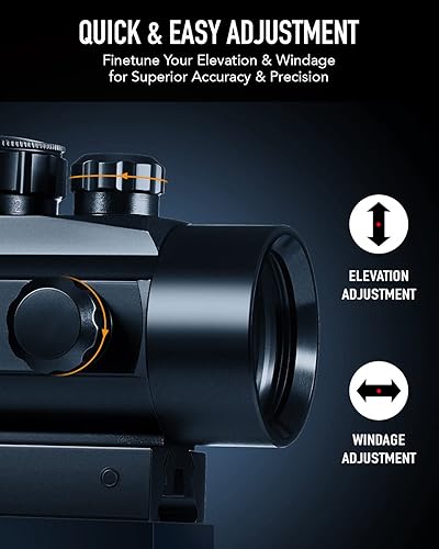 Vista 5 de PINTY Óptica refleja de visión de punto rojo con múltiples retículas, alcance táctico compacto para riel Picatinny, pistola, Airsoft