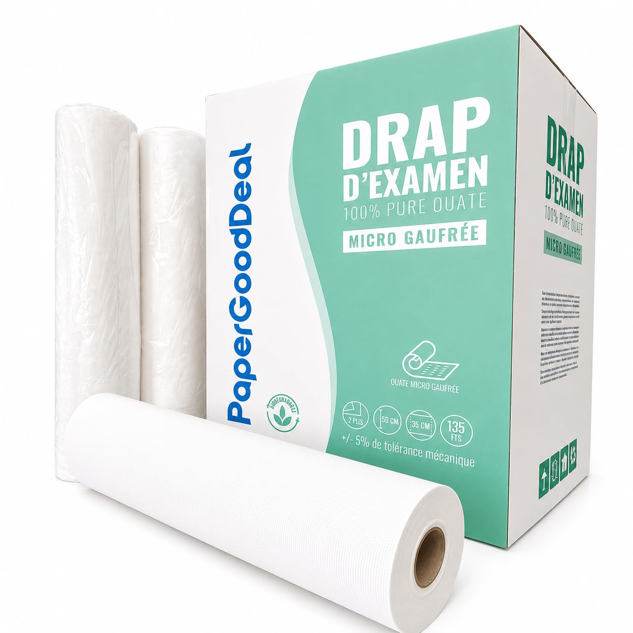 9 rouleaux de 135 feuilles = 1215 feuilles drap d'examen 50cmx35cm micro gaufré 100% pure ouate drap hygiénique pour esthétique gynécologie pédiatrie thérapie confort optimal Qualité professionnelle | Confort optimal pour les patients,Hygiène irréprochabl