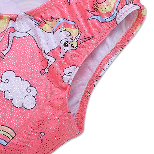 Image of HOZIY Gymnastics Leotards for Girls Unicorn Aurora Rainbow Mermaid Dinosaur Cupcake Sparkle Biketard Toddlers Kids Children