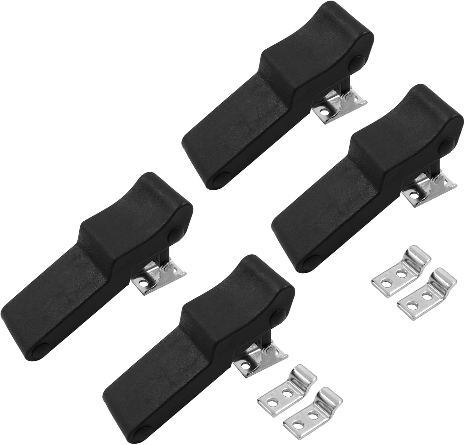Biaungdo 4 Pcs Flexible Rubber Draw Latch, Black Soft Over Center Thermoplastic Elastomer Boat
