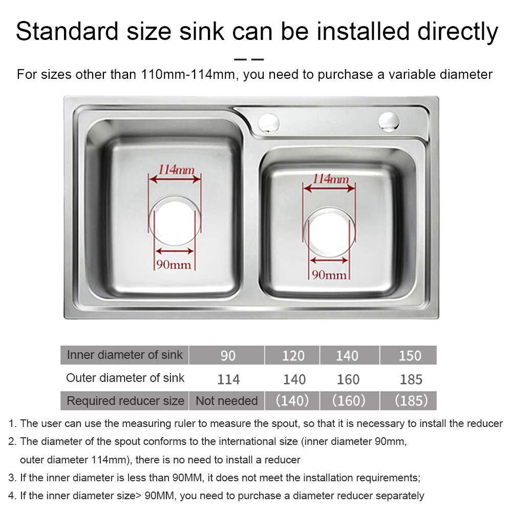 Topchances Disposer Máquina de eliminación de cocina para el hogar, agua de cocina universal mute fregadero triturador de basura, eficaz 560 W 3500 R MIN 1.2 L Disposer de residuos de alimentos