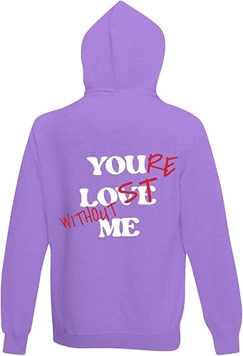 Miniatura 5 de WENKOMG1 Sudadera casual con capucha para hombre, diseño de Lost Without Me, sudadera básica para invierno y otoño, de manga larga, a la moda