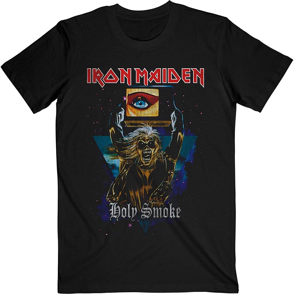 Paradiso Clothing Unisex Black Iron Maiden Holy Smoke Space Triangle T Shirt - Xxl