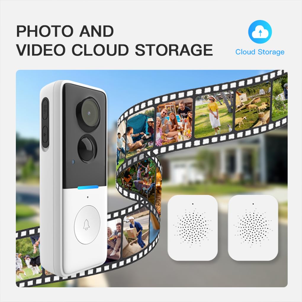 Timbre inalámbrico con cámara para casa Inteligente, comunicación bidireccional, Resistente al Agua, con vídeo, WiFi 2,4 GHz, Control Remoto, vídeo HD