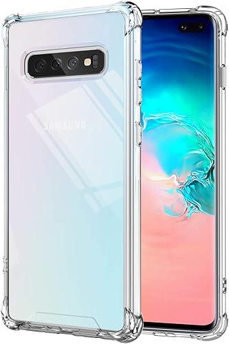 KIOMY Funda transparente para Samsung Galaxy S10+ / S10 Plus, esquinas de bolsa de aire, a prueba de golpes, funda protectora para teléfono, diseño