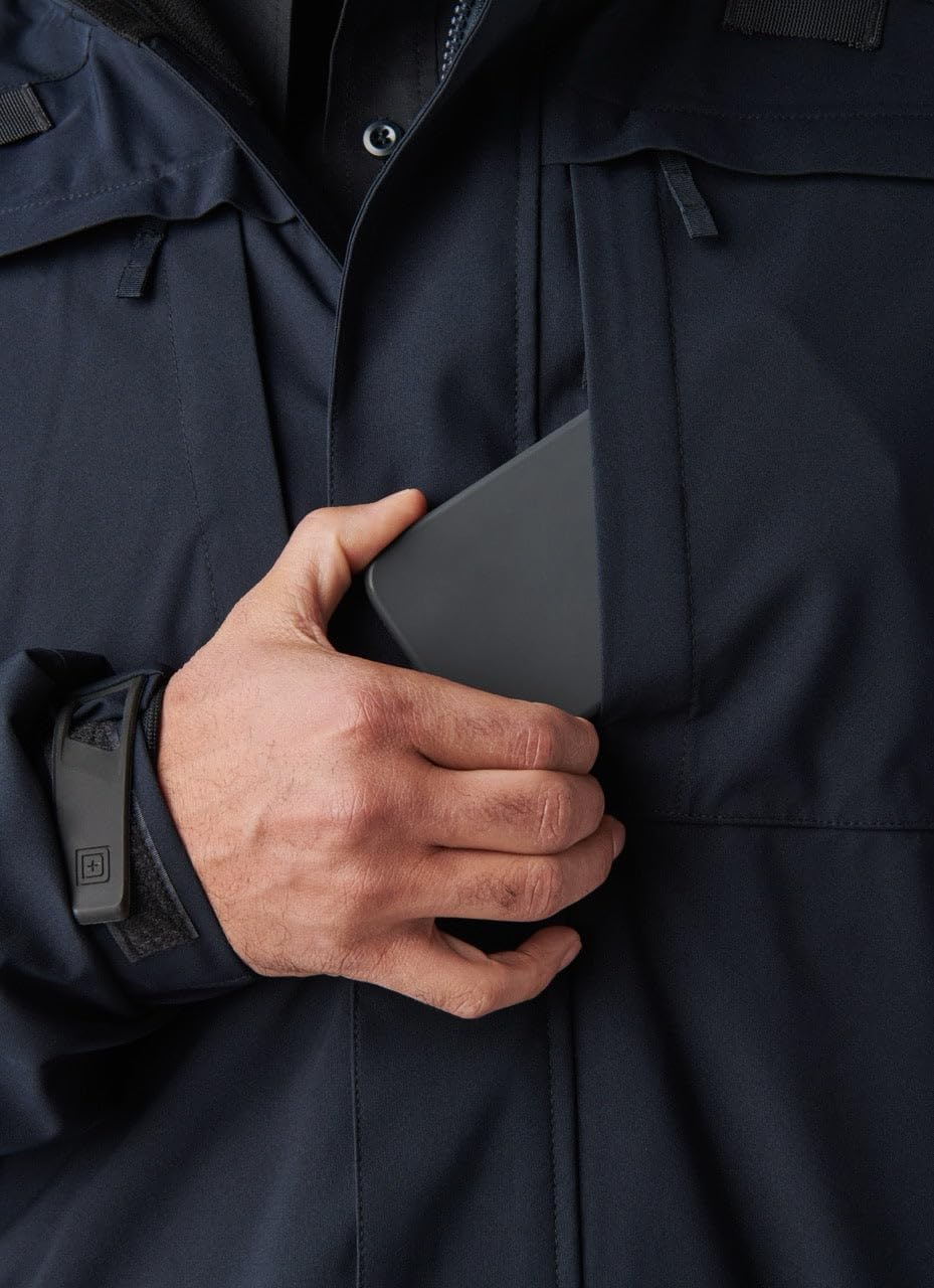 5.11 Tactical Men's 5-in-1 Jacket 2.0, 100% Polyester Hardshell, Style 48360, Black or Dark Navy, Style 48360 - Image 3