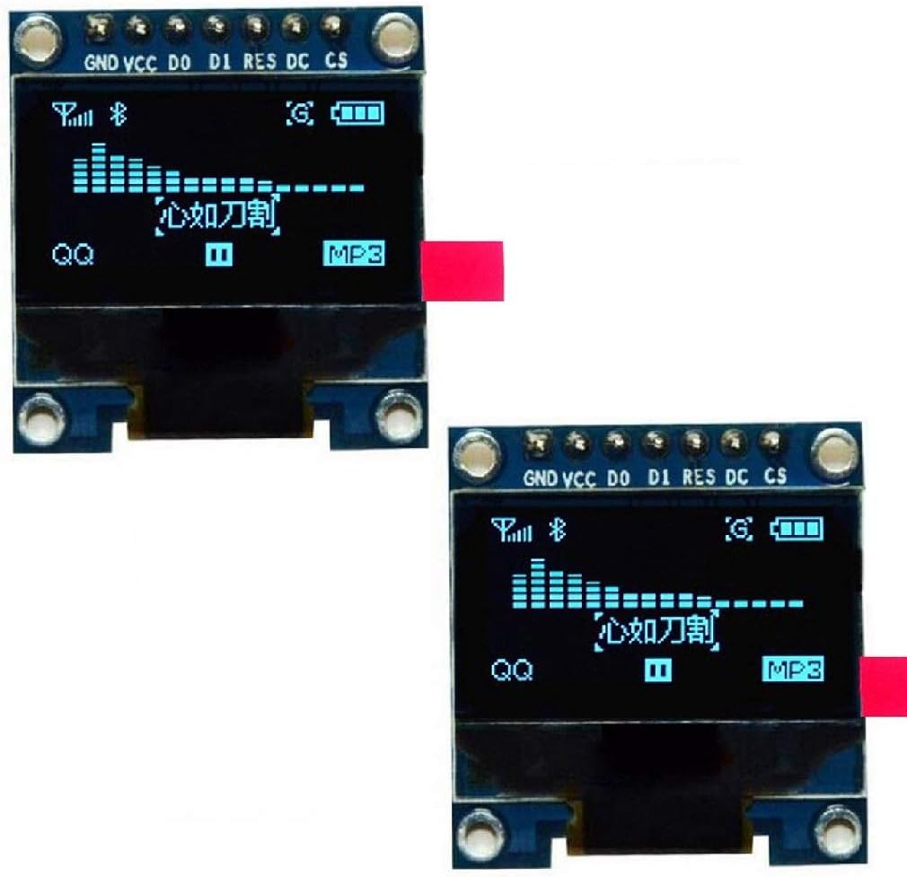 DollaTek 2Pcs 7Pin 0.96 Inch OLED Display 12864 SSD1306 SPI IIC Serial LCD Screen Module for Arduino - Blue Font