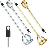 Otoolling 4-Pc Drill Paint Mixer Stirrers: 2 Large 2 Medium Zinc Plated Steel for 1-5 Gallon Buckets, Paint Epoxy Concrete Resin