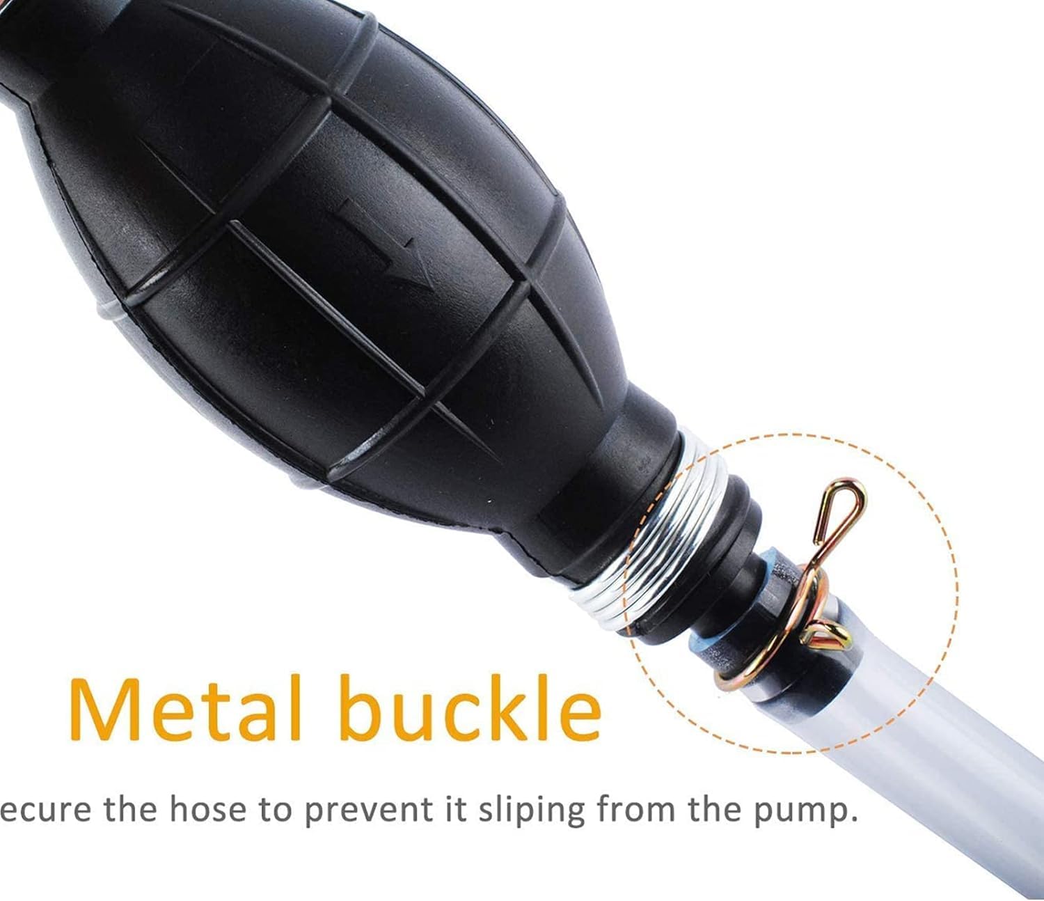 Pompa Trasferimento Liquido Dell'acqua, Pompa a Sifone Manuale per Benzina Gas Olio Petrolio Acqua, Portatile Pompa a Mano a Benzina Sifone con 2 Tubi Ecologici da Poweka (10 mm)