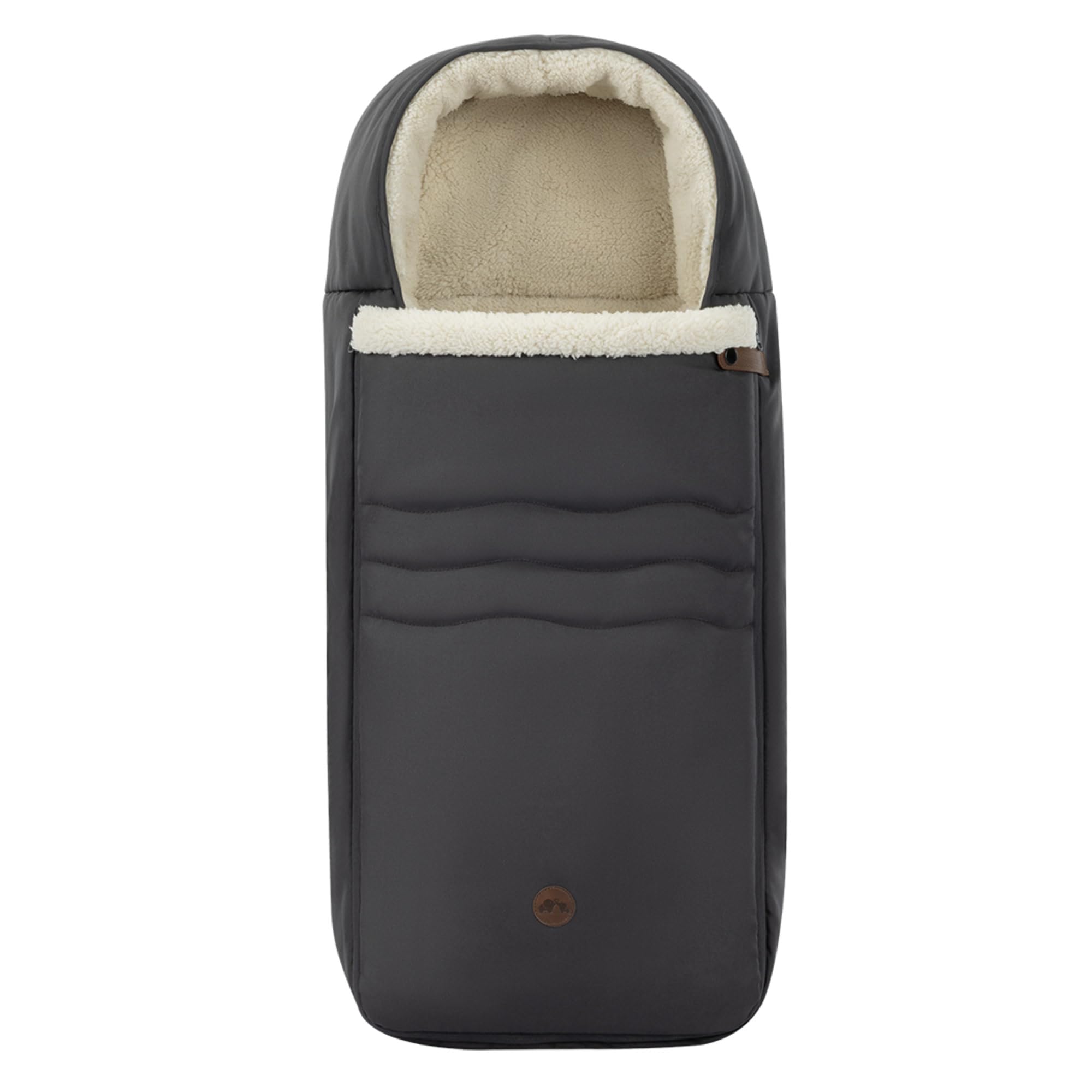 Bebeconfort Fußsack Kinderwagen, Universal Passform, Mineral Graphite | Winterfußsack Kinderwagen, Weiche Plüschstoffe, Ab Geburt - 3 Jahre (0-15 kg), Standard-Befestigungslöcher, Maschinenwaschbar