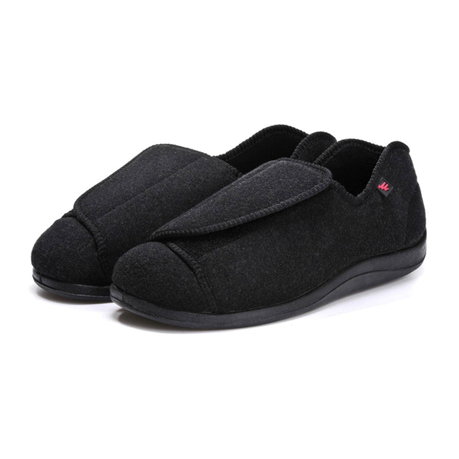Pantuflas De Ancho Extra Ancho Para Hombre, Con Cierres Ajustables, Zapatos De Casa Para Diabéticos Hinchados Con Edema De Artritis De Ancho Extra Suela Antideslizante ( Color : Black , Size : 38 EU )
