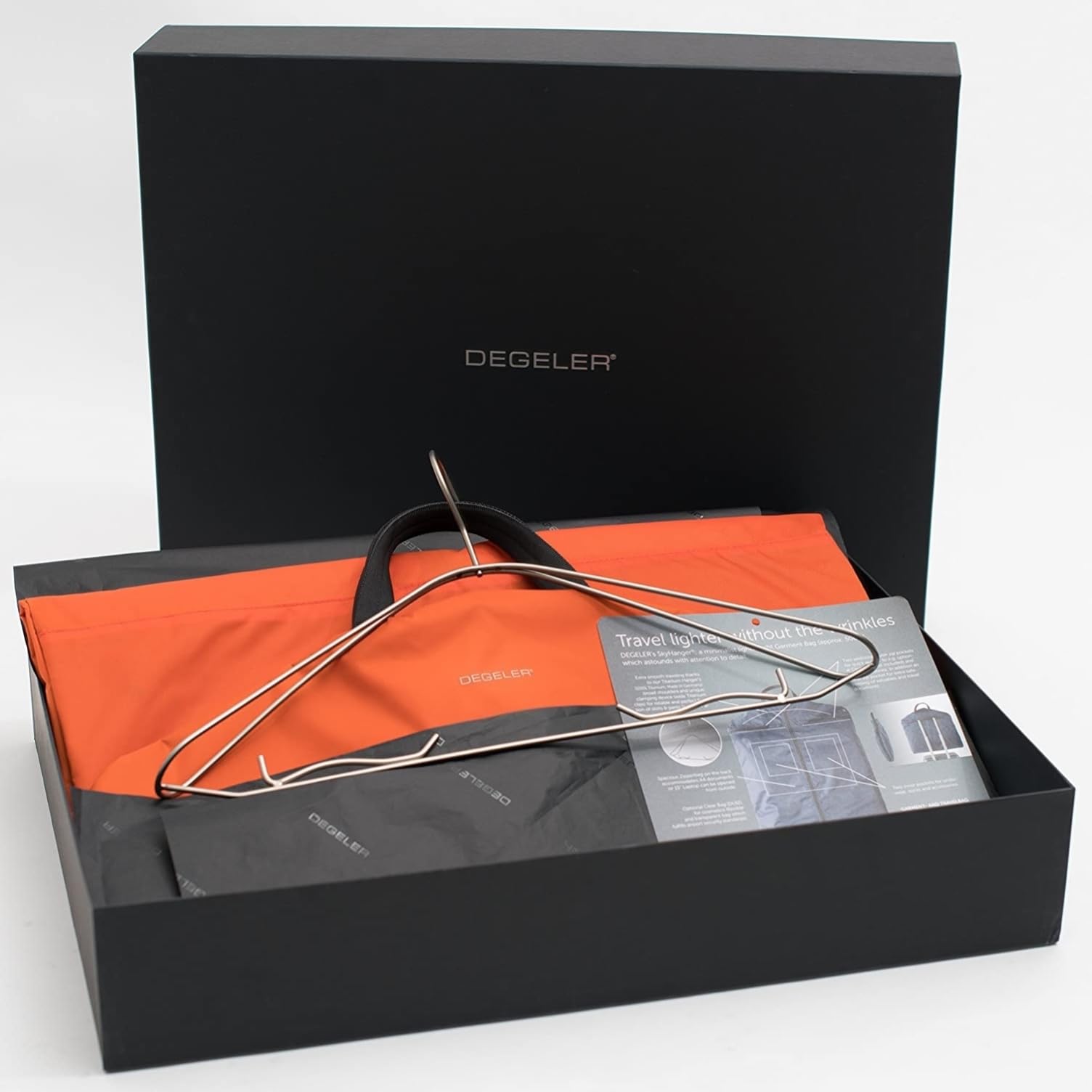 SkyHanger - Kleidersack mit einzigartigem Titan-Kleiderbügel für Damen & Herren - durchdachte Anzugtasche für knitterfreies Reisen - leichtes & wasserabweisendes Nylon - orange