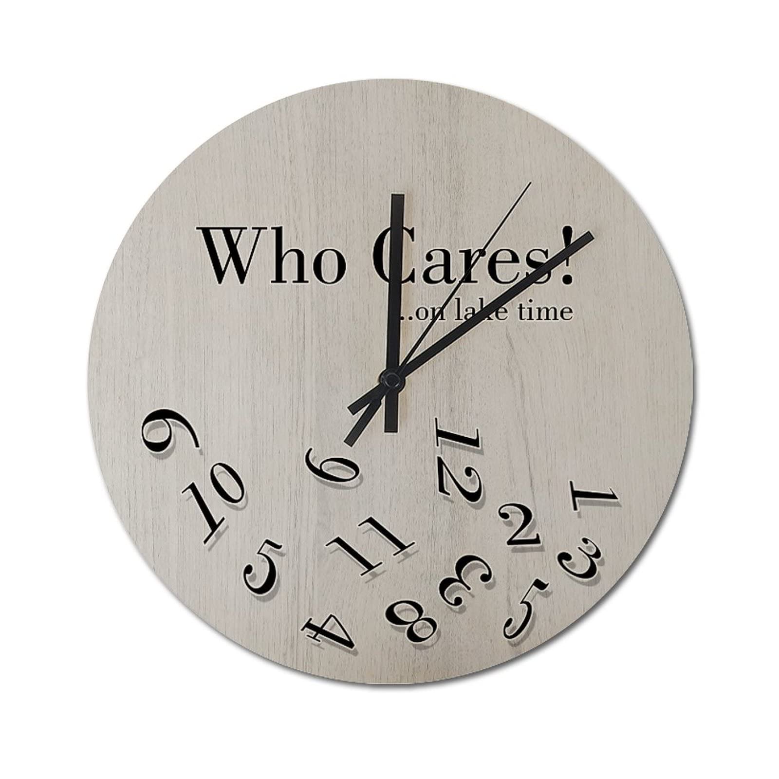 Horloge murale rétro en bois rustique à pile de salon vintage 38 cm