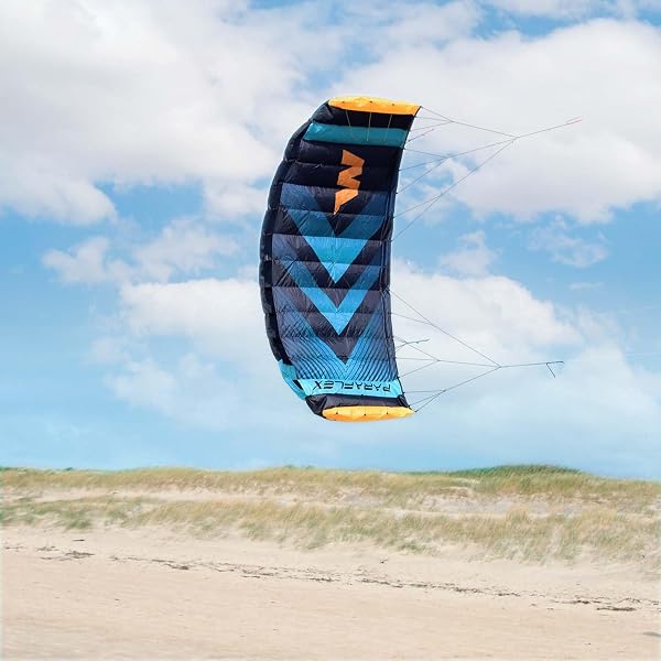 Wolkenstürmer® Paraflex Trainer - Tappetino per lo sterzo 3 l 2.3 (turchese) - Aquilone pronto a volare 230 cm con barra di allenamento - Kite & Windtrainer - 4