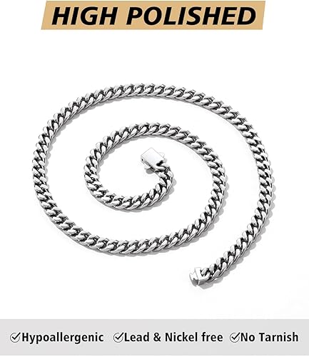 Vista 7 de FindChic Cadena de eslabones cubanos gruesos para mujer, gargantilla chapada en plataoro, collar de declaración de moda, cadena gruesa estilo hip