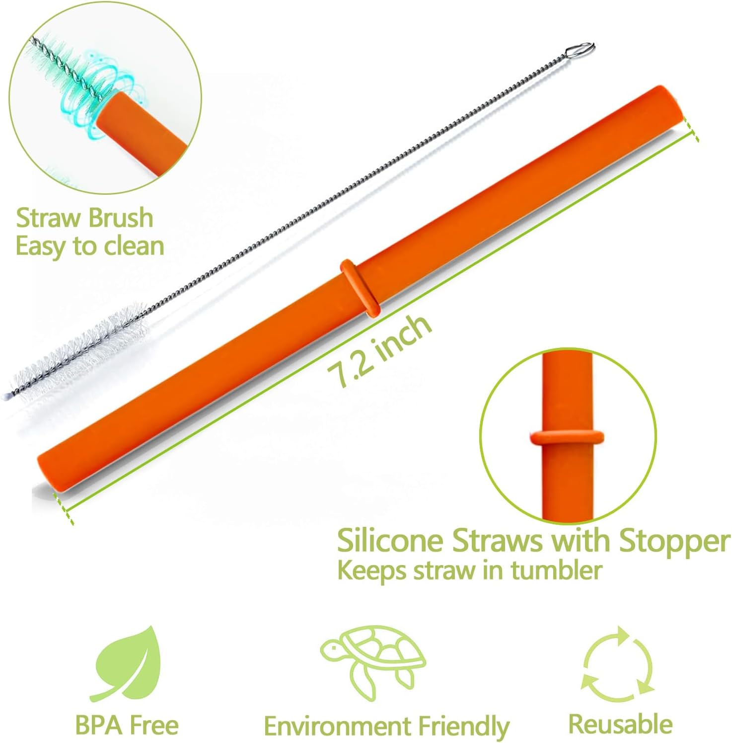 Homestockplus Wheat Straw Cups with Lids and Silicone Straws, 10 Oz Chip Resistant Dishwasher/Microwave Safe, Toddler Cups Built In Straw Stoppers, Smoothies Cup +Straw Cleaner - Image 5