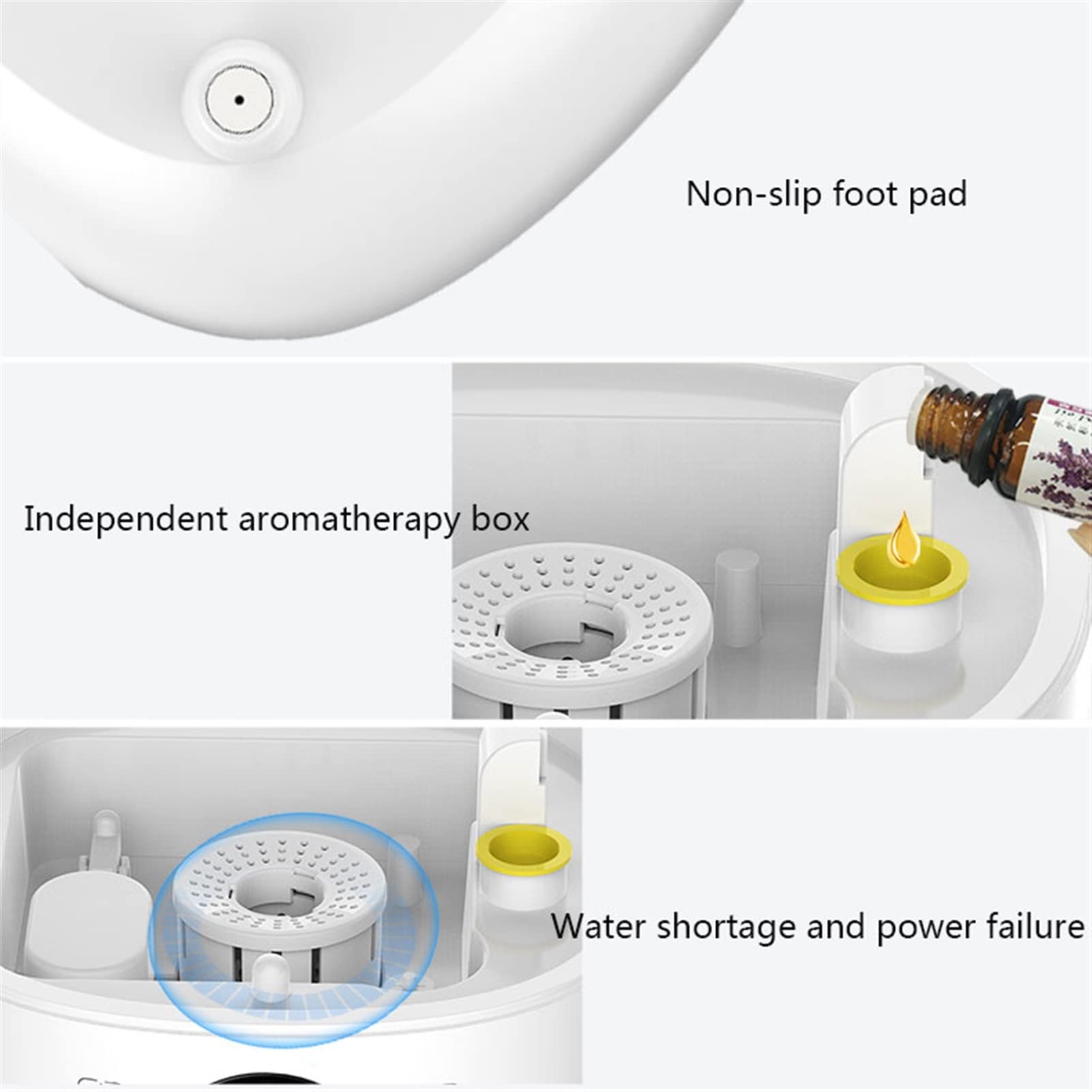 Humidificadores de Aire Humidificador De Dormitorio Del Hogar MUTE TOP TOP ACEITE DIFIDER HUMIDIENTE - Boquilla De Rotación Ajustable -360 °, Apagado Automático, Ajuste De La Perilla, 3.5L Silencioso