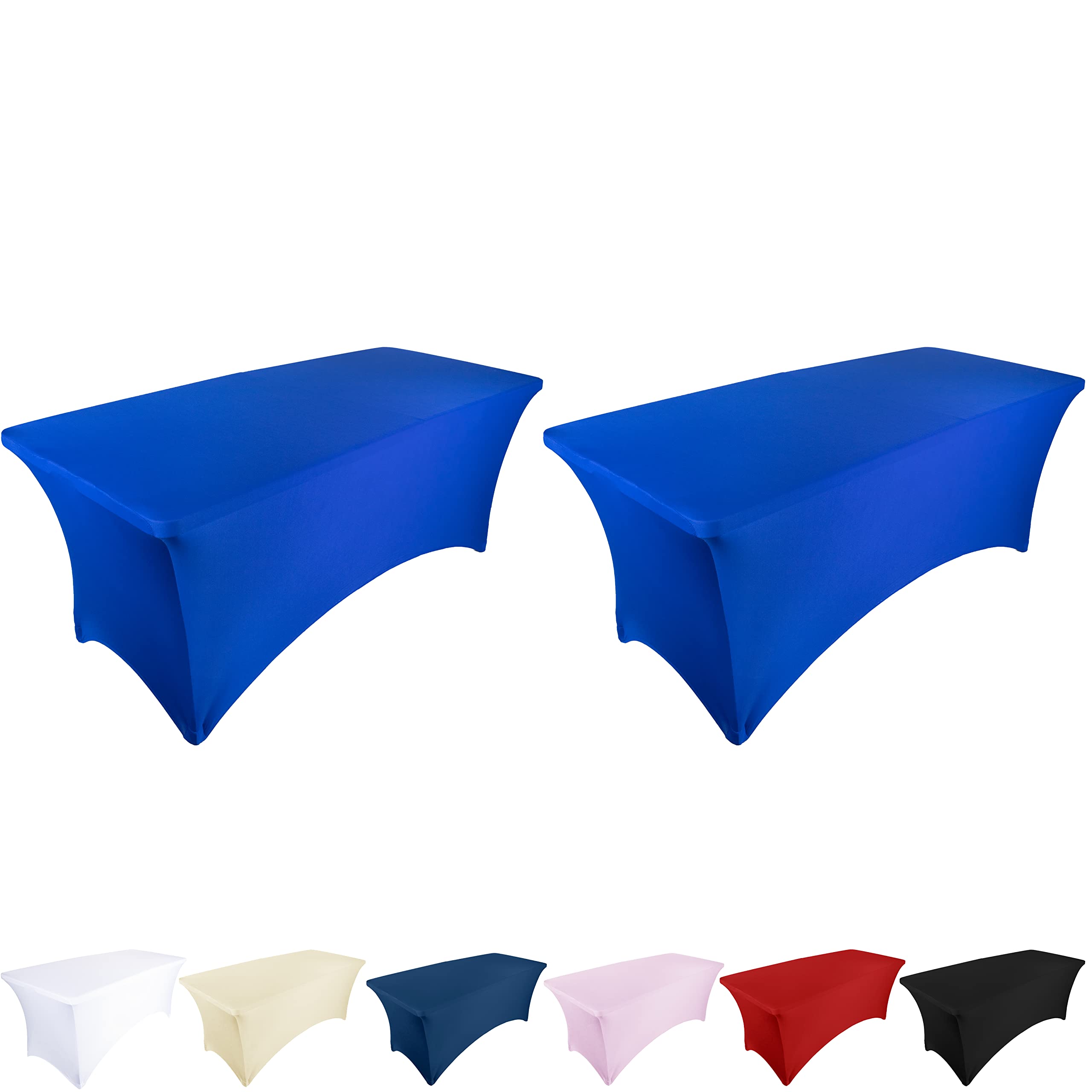 6 Copritavoli Elasticizzati In Spandex Per Tavoli Rettangolari 180x76 Cm – Tovaglie Lavabili Blu Navy Per Feste E Picnic