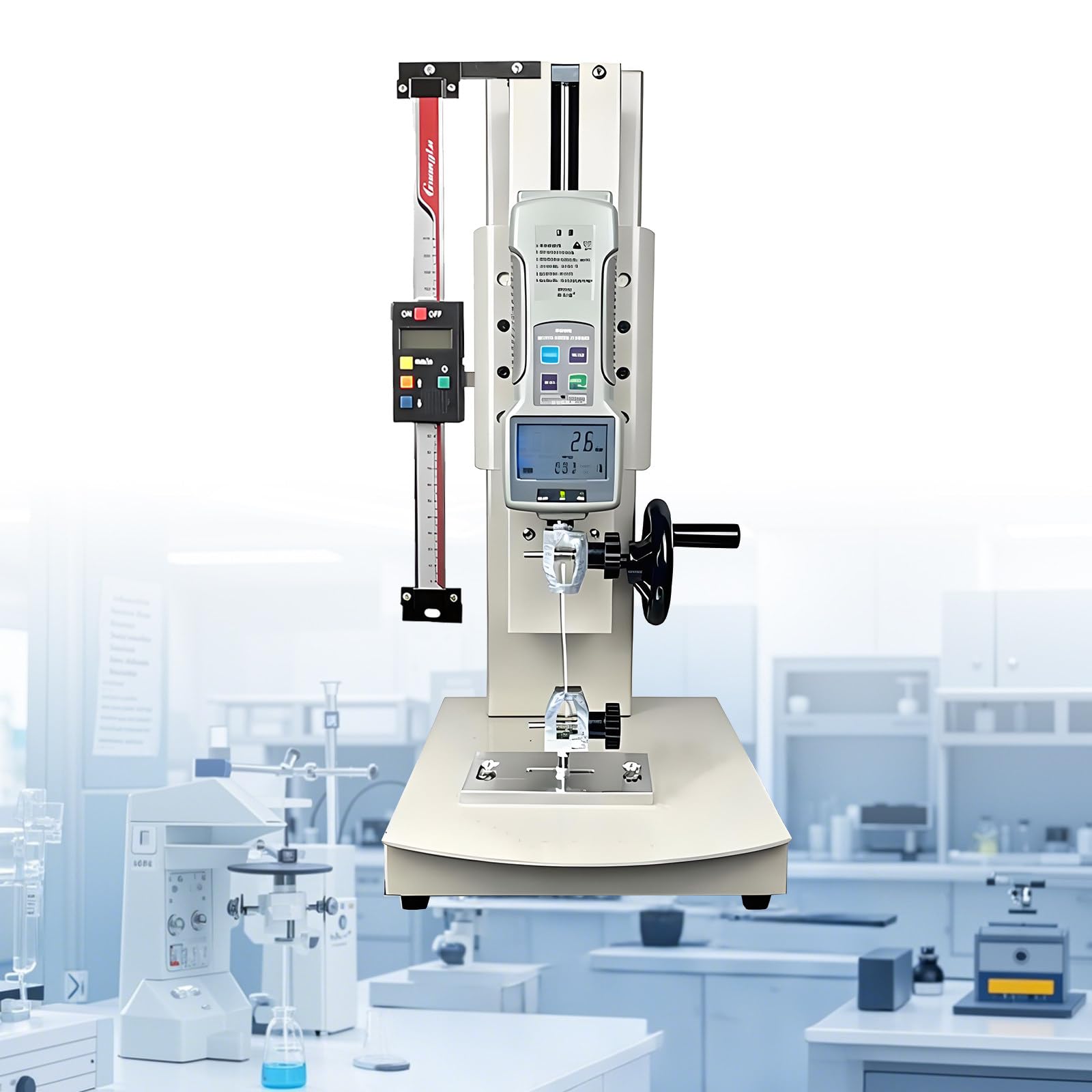 ROGHA Multifunctional Tensile Testing Machine,Digital Compression Testing Machine,Gauge Peel Tear Strength Tester,for Scientific Research, Fish 10N-2000N 20N-WithRuler