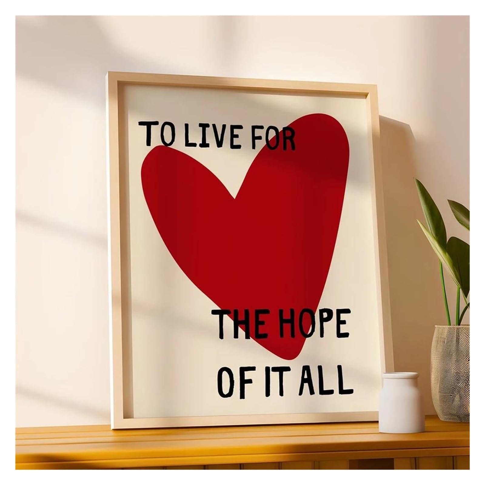 Arte de pared moderno sobre lienzo Love To Live para renovar la decoración del hogar
