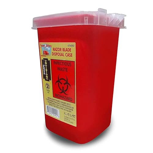 Miniatura 2 de The Shave Factory Dispensador de cuchillas, contenedor para objetos punzantes, contenedores de eliminación de agujas, contenedor de eliminación de