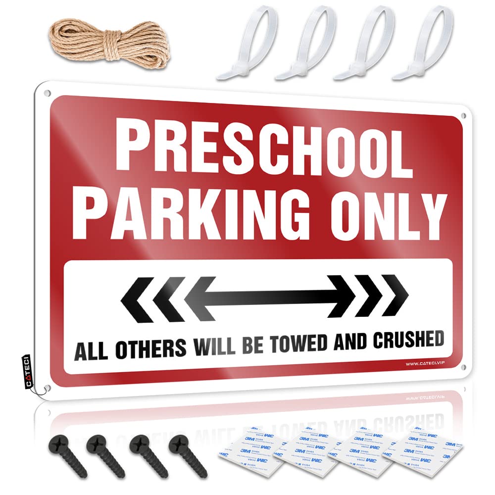 KRAZMURONGD Personalized Bar Signs Tin Signs Warning Preschool Parking Only Tin Sign(30X40CM)
