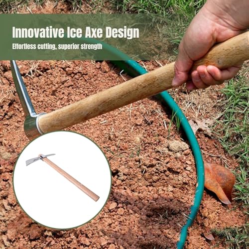 Azadón portátil de acero inoxidable para jardín miniatura 4