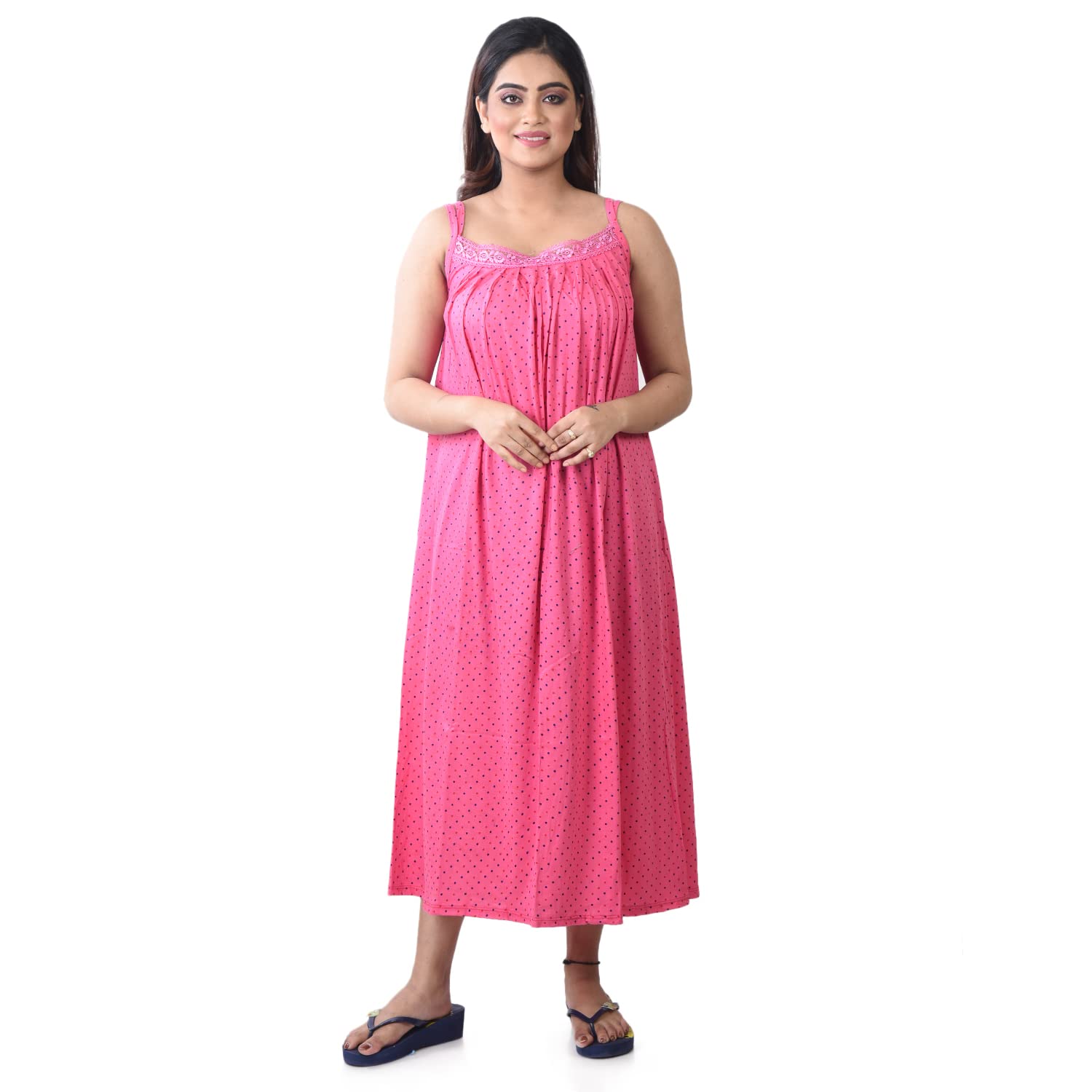 piyali's creation women's Pink Sleeveless Pure Cotton Nighty for Ladies/Girls - PCW00001411_XL-42-picture-35