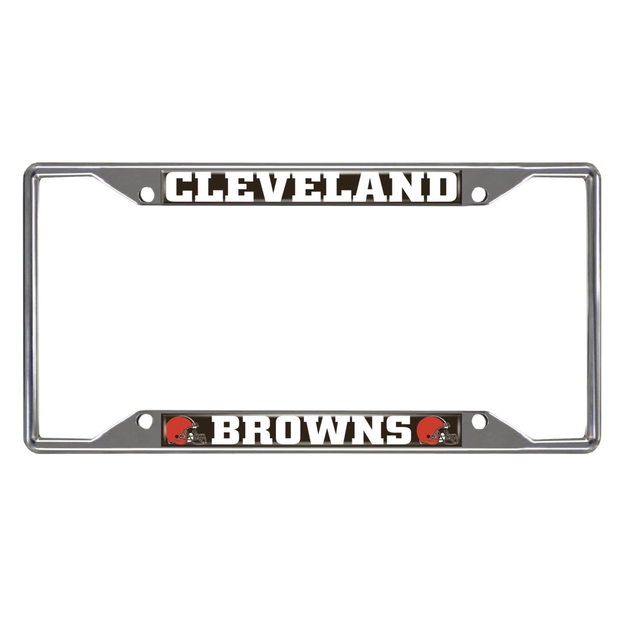 FANMATS 21370 NFL Cleveland Browns Chrome License Plate Frame, Chrome, 6.25" x 12.25",Orange