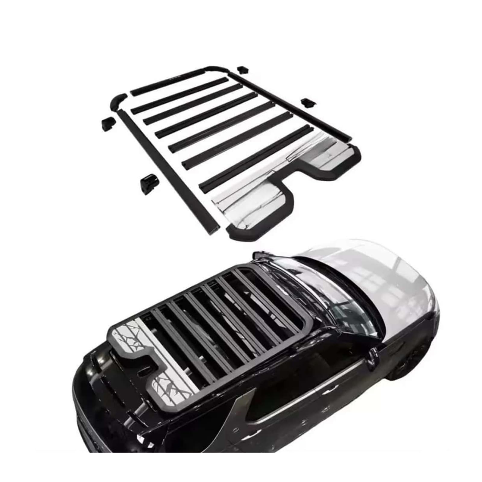 Roof Rack Basket Cargo Carrier Luggage Rack Basket Top Cargo Carrier Compatible For Land Rover Compatible For Discovery 5 2017-2024
