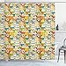 ABAKUHAUS Gracioso Cortina de Baño, Comic los Osos de Peluche del Doodle, Material Resistente al Agua Durable Estampa Digital, 175 x 220 cm, Multicolor