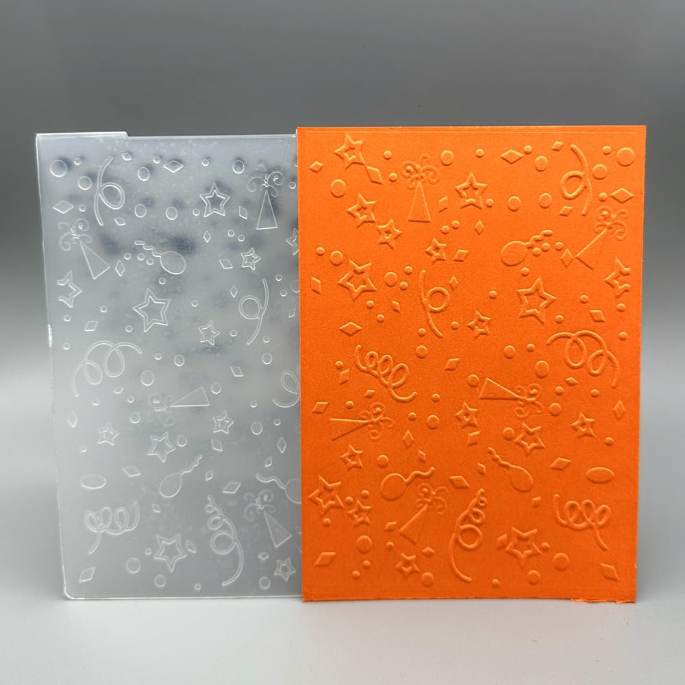 3D Plastic Embossing Folder Template Balloon Party Texture 4.13x5.83 Inch for Card Making DIY Scrapbooking Paper Crafting Handmade Crafts Scrapbooking Arts Supplies Scrapbook Decor