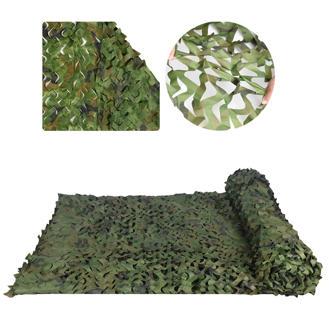 Army Military Camouflage Netting Roll Camo Net,150D Oxford Fabric Reinforced Sunblock Mesh Cover,Waterproof Shelter,for Decoration,Shooting,Camping,Hunting,Jungle Bird Watching(2x3m/6.6x10ft)