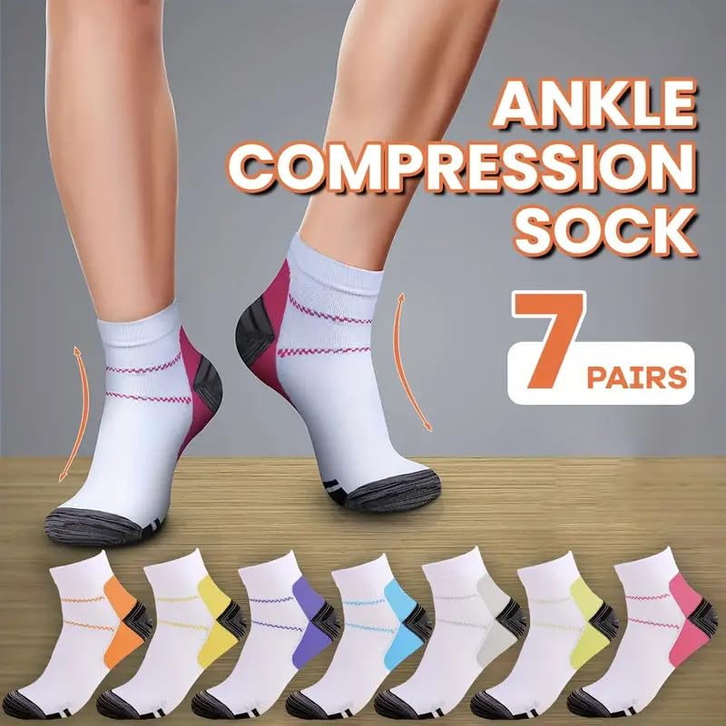 7-Pairs Women’s Ankle Socks Non-Slip No-Show Socks Low-Cut Casual for Everyday Wear Best for Running,Hiking,Cycling,Travel4