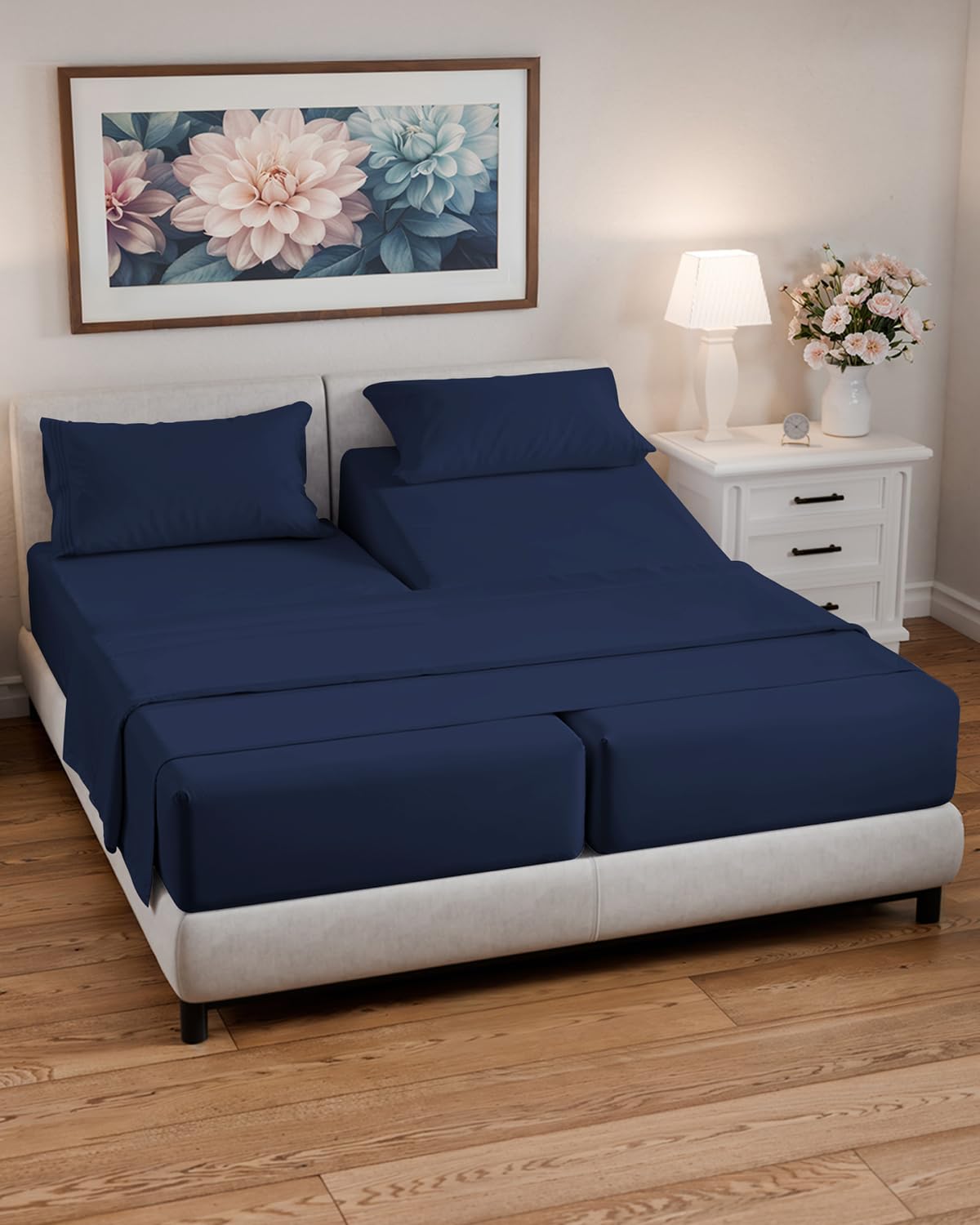 Parure de lit California King 5 pièces pour matelas épais 20-40 cm