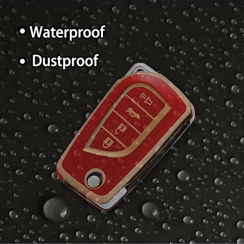 Miniatura 5 de Funda para llaves de TPU suave con patrón dorado compatible con Toyota de 4 botones Avalon Camry Corolla Fortuner Highlander Levin RAV4 LE Sequoia