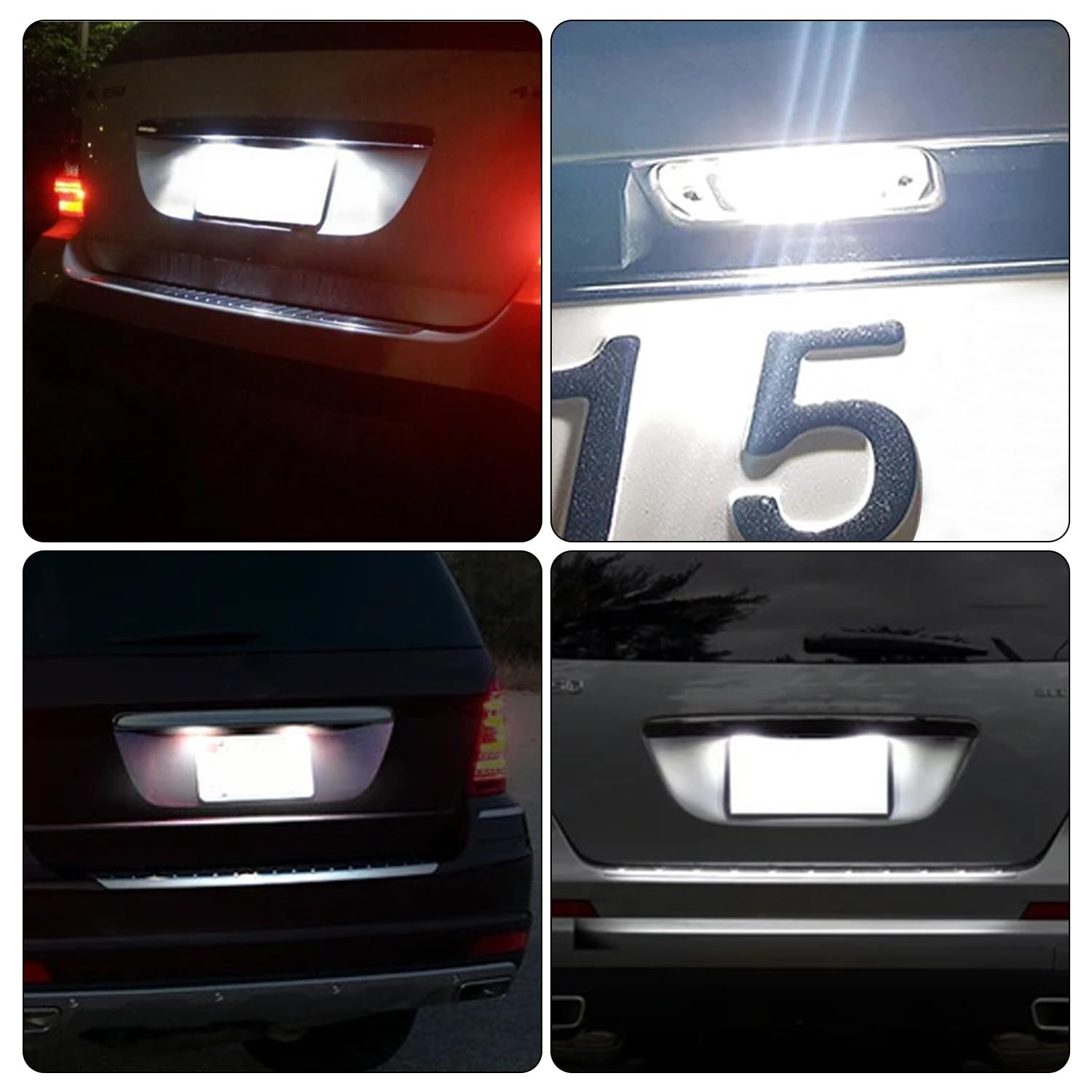 LED Kennzeichenbeleuchtung, Fehlerfrei Canbus Nummernschildbeleuchtung, SMDs 6000K Bright Weiß Lampen Kompatibel mit Mercedes-Benz C E CLS SLK CLASS W203 C219 W211 R171 usw., 2 Stücke