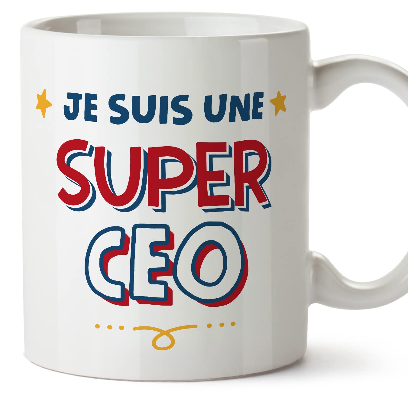 MUGFFINS CEO Woman Mug - in French - Je Suis Super - Funny Gift for Colleagues - Ceramic 11oz Mug