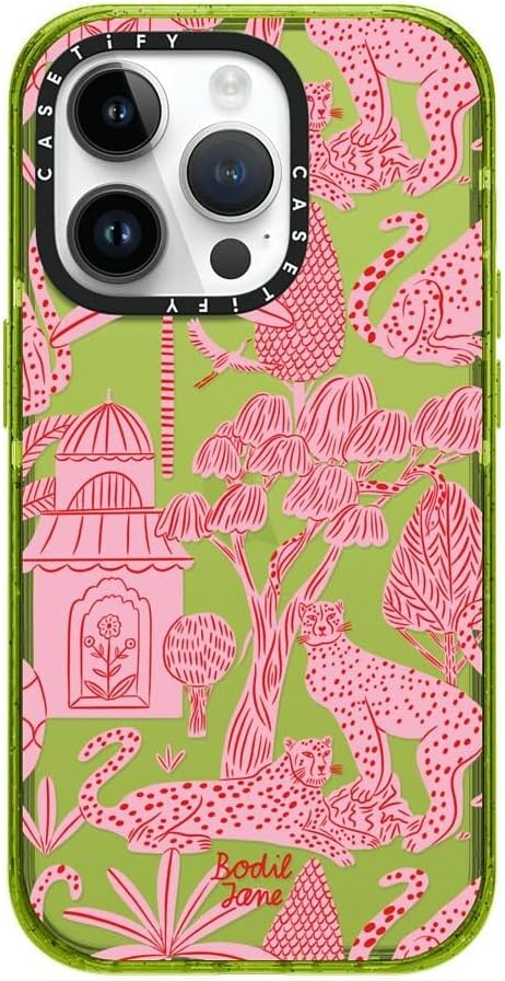 CASETiFY Impact iPhone 14 Pro Case [4X Military Grade Drop Tested / 8.2ft Drop Protection] - Cheetah Paradise Pink - Kiwi