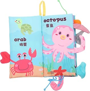 Toyvian Cauda Livro De Pano Brinquedos De Animais Marinhos Crianças Brinquedos Livros Para Recém-Nascidos Bebês Animais Do Bebê Livro De Pano Livro De Pano Para Crianças Bebê Crinkle