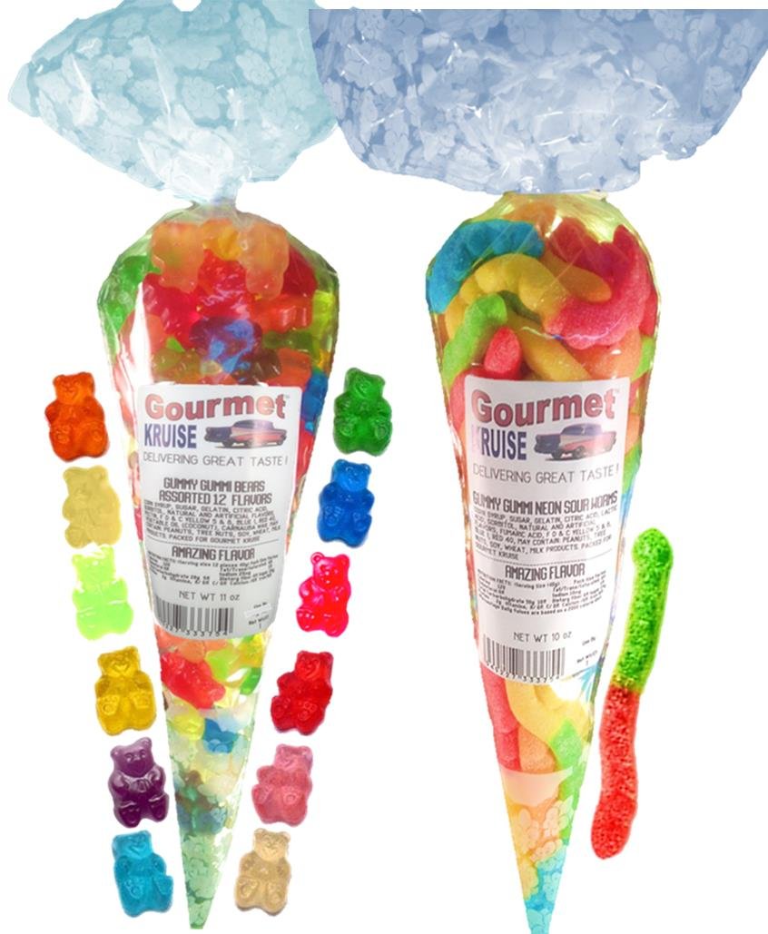 Assorted 12 Flavor Gummy Gummi Bears And Sour Worms