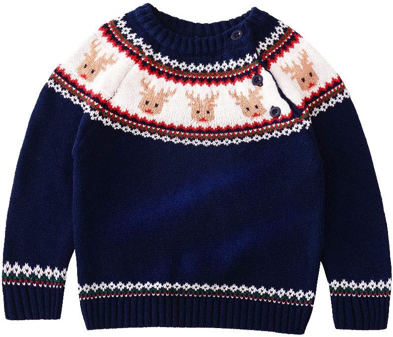 Baby Toddler Boys Girls Sweater Knit Christmas Sweatshirt Little Kids Pullover Cotton Winter Warm Tops Coat Clothes