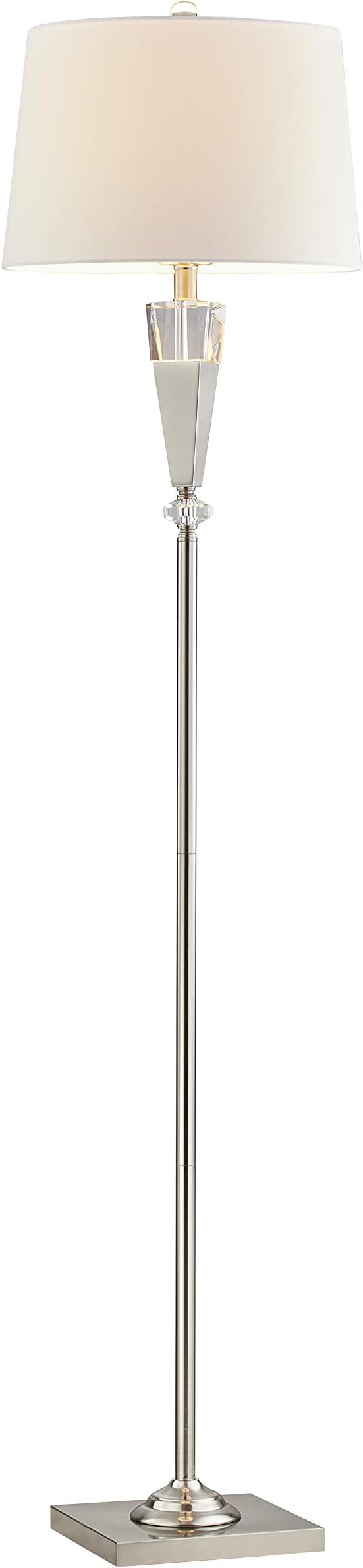 LeeZM Modern Floor Lamp for Living Rooms, Bedrooms, Office with Reading Light Bright Corner Tall Standing Up Pole Lamp Uplight Farmhouse Industrial Torchiere Floor Lamps for Reading(Brushed Steel)
